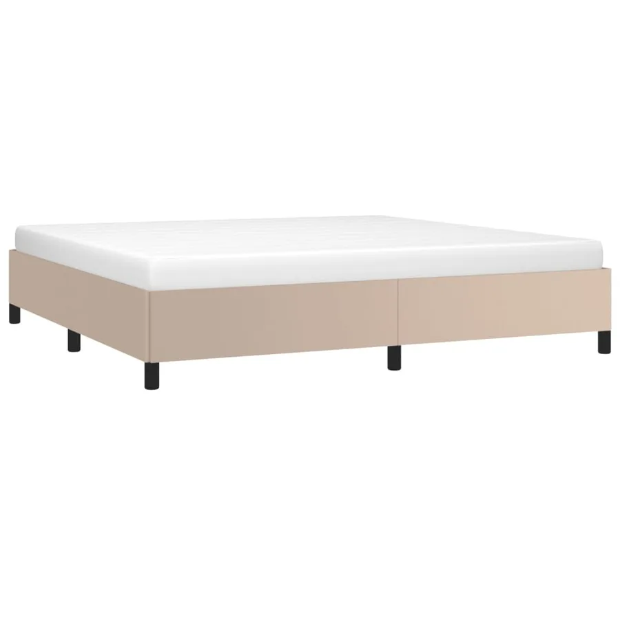 Cadre de lit sans matelas cappuccino 200x200 cm similicuir - 3
