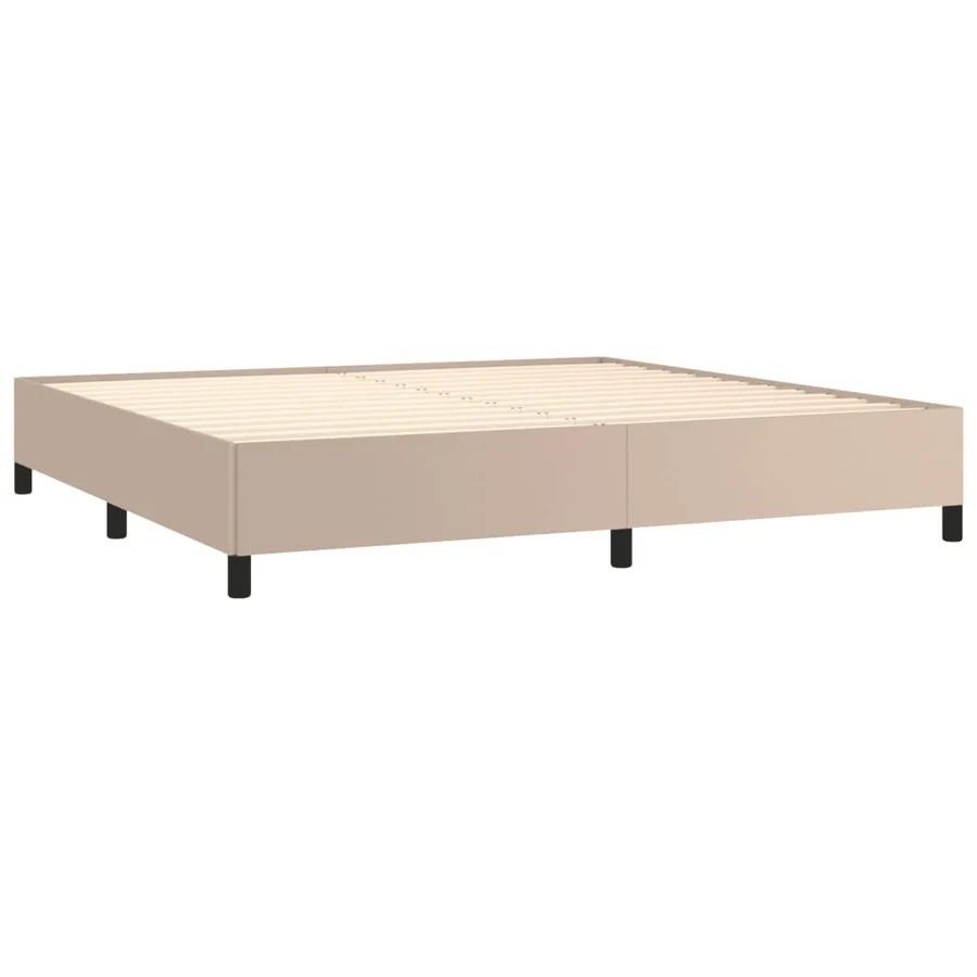 Cadre de lit sans matelas cappuccino 200x200 cm similicuir - 4