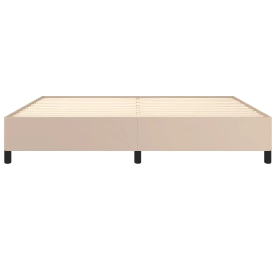 Cadre de lit sans matelas cappuccino 200x200 cm similicuir - 5