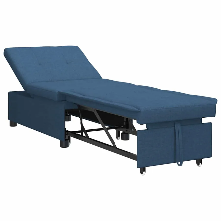 Canapé-lit escamotable Bleu 194 x 50 x 82 cm tissu - 2