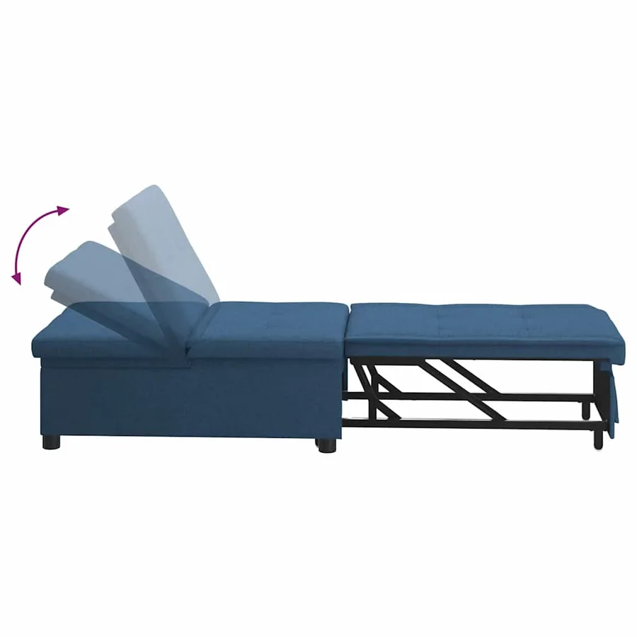 Canapé-lit escamotable Bleu 194 x 50 x 82 cm tissu - 6