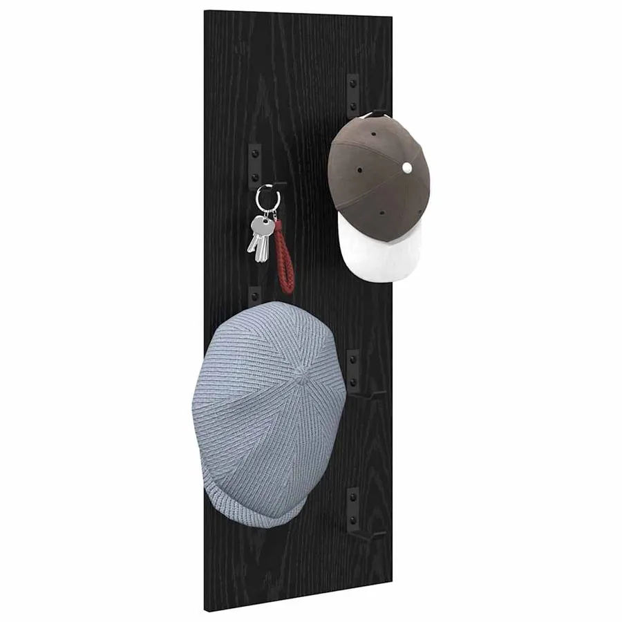 Porte-manteau mural Montage mural Chêne noir 30 x 1,5 x 80 cm - 3