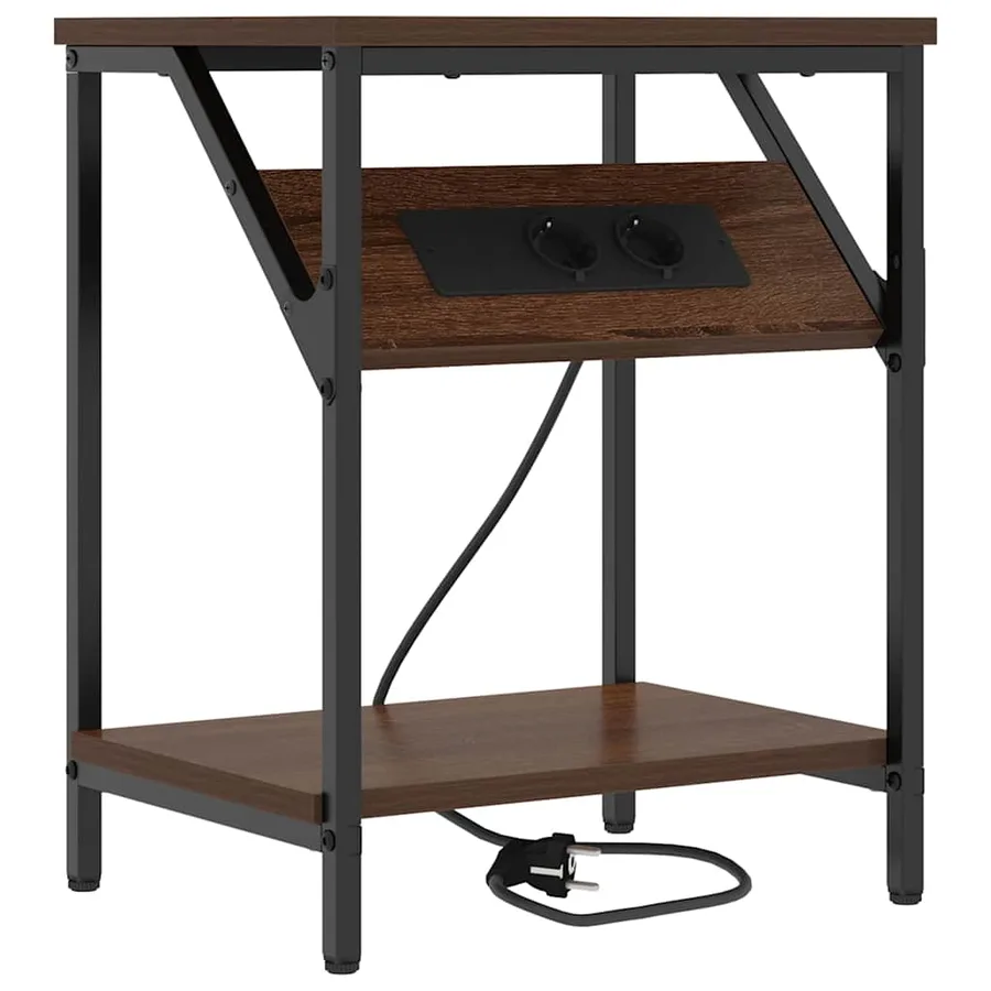 Cabinet de chevet Chêne brun 38 x 30 x 48 cm Bois d'ingénierie - 2