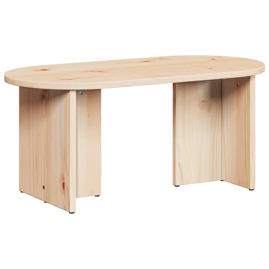 Table basse Naturel 80 x 39,5 x 35 cm Bois de pin massif - 2