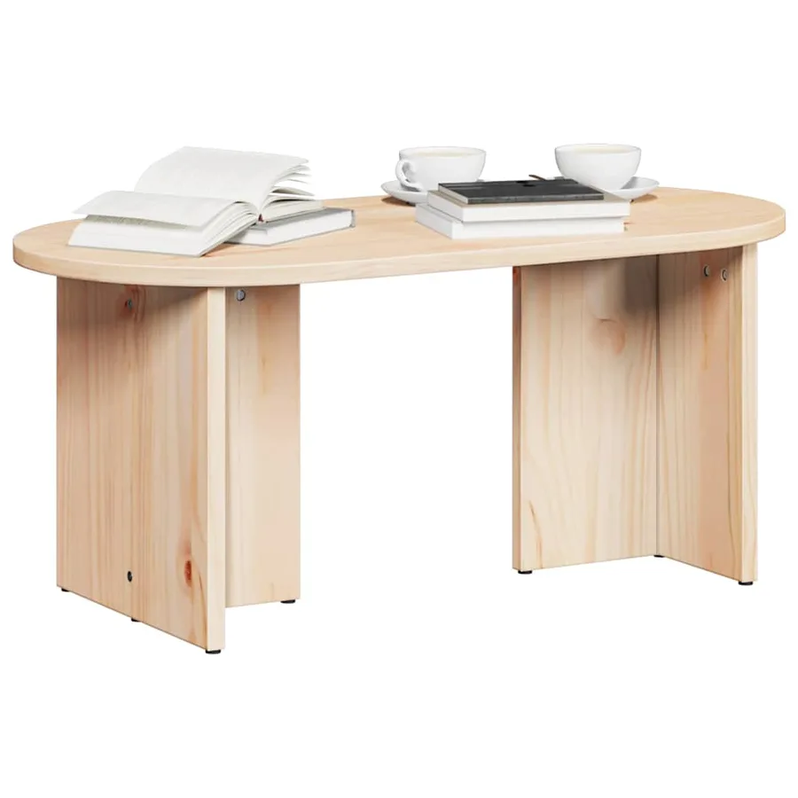 Table basse Naturel 80 x 39,5 x 35 cm Bois de pin massif - 3