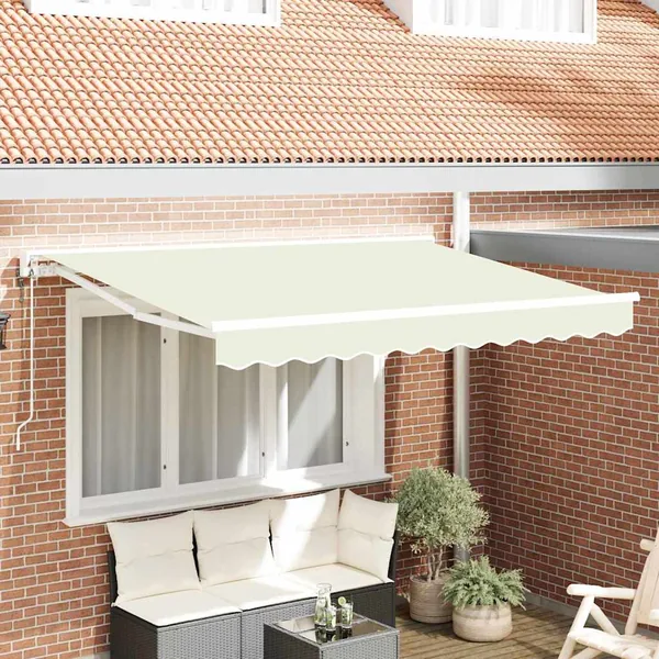 Cadre d'auvent Crème 300 x 200 cm Polyester avec revêtement PU