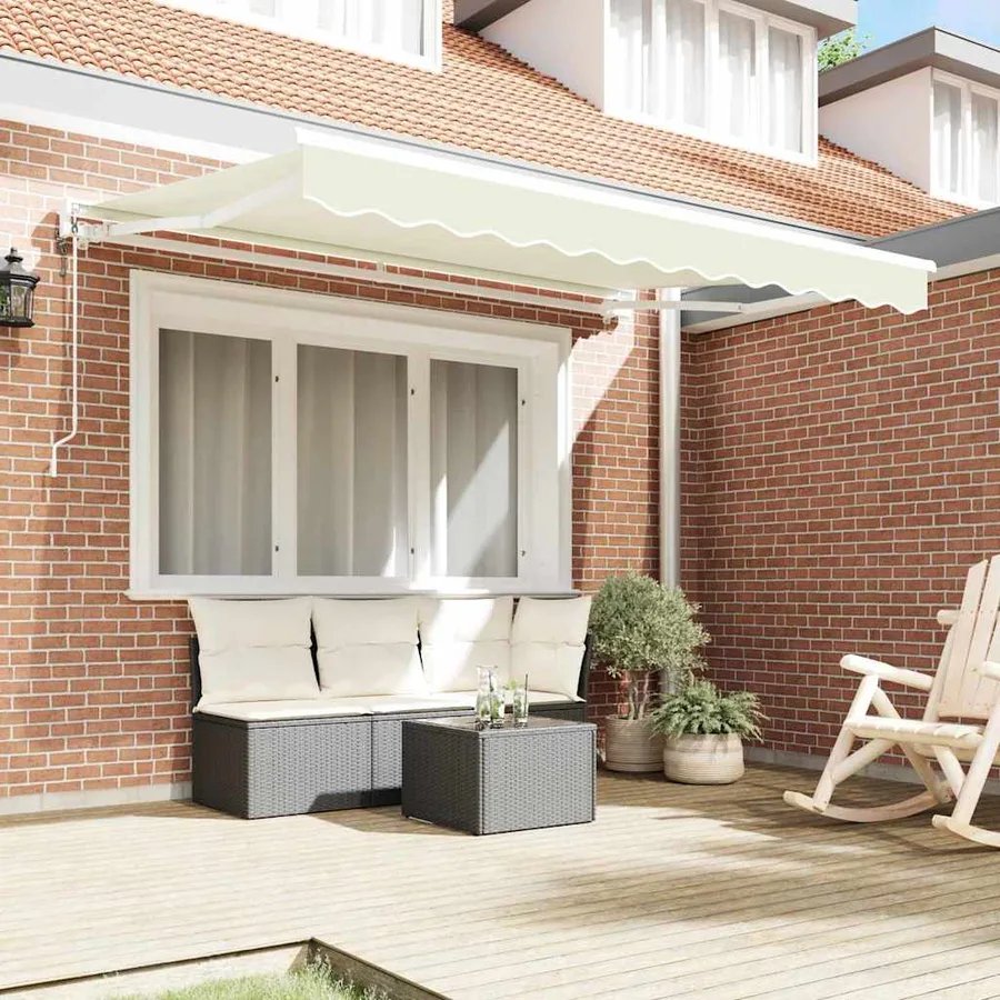 Cadre d'auvent Crème 300 x 200 cm Polyester avec revêtement PU - 3