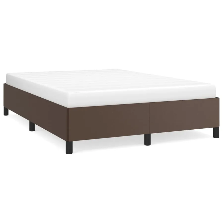 Cadre de lit sans matelas marron 140x190 cm similicuir - 2