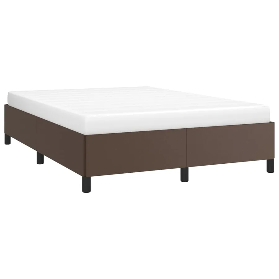 Cadre de lit sans matelas marron 140x190 cm similicuir - 3