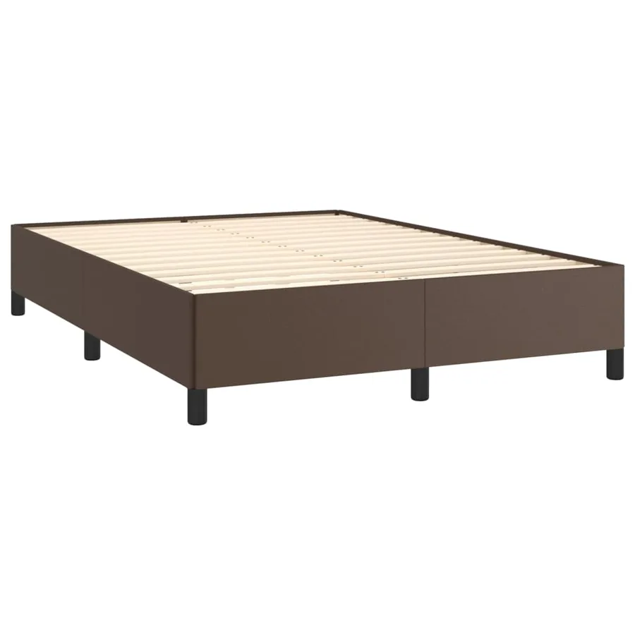 Cadre de lit sans matelas marron 140x190 cm similicuir - 4
