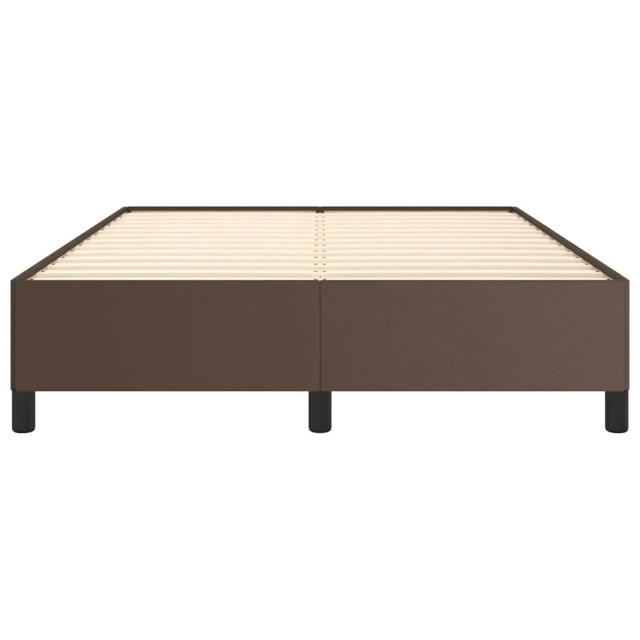 Cadre de lit sans matelas marron 140x190 cm similicuir - 5