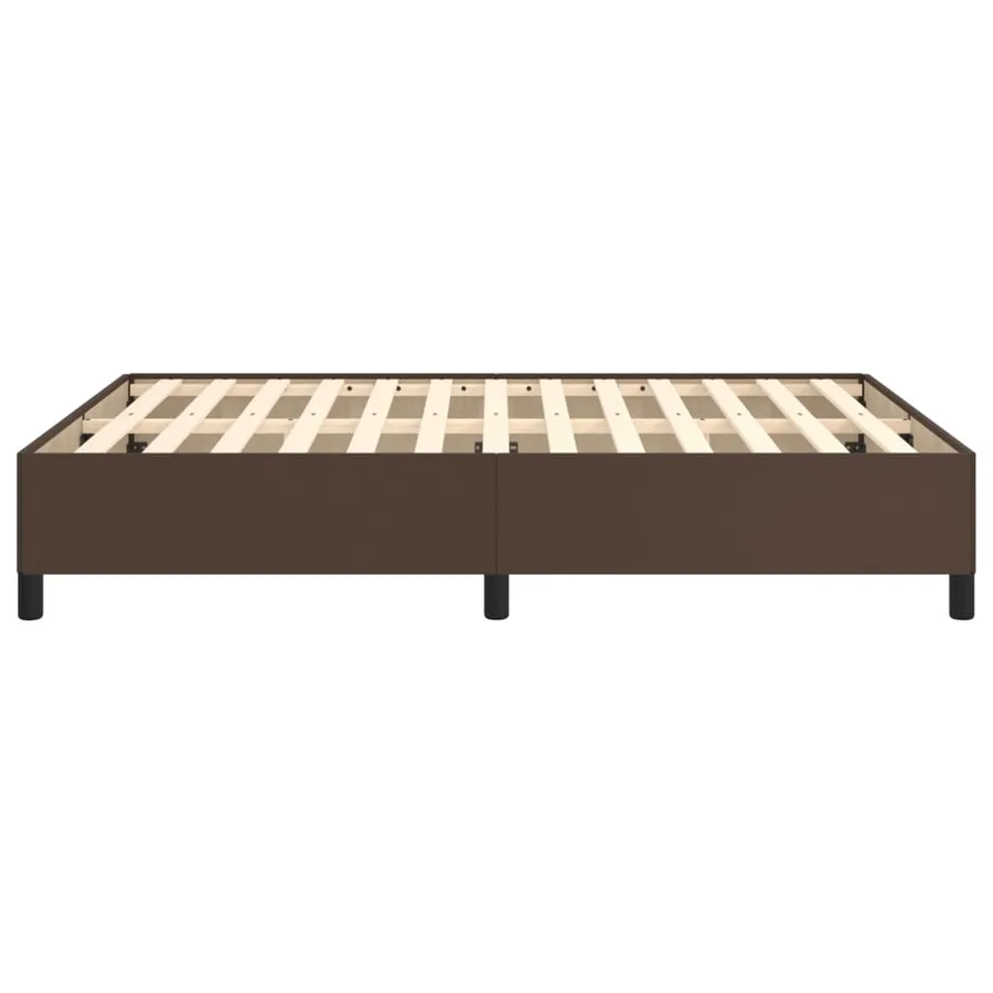 Cadre de lit sans matelas marron 140x190 cm similicuir - 6