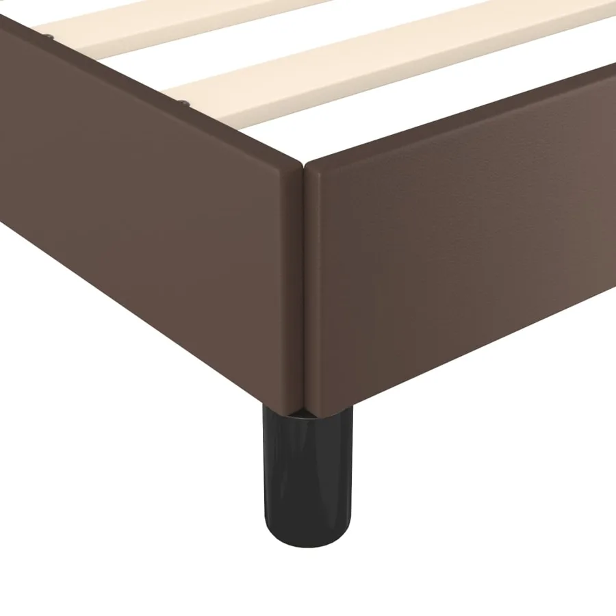 Cadre de lit sans matelas marron 140x190 cm similicuir - 7
