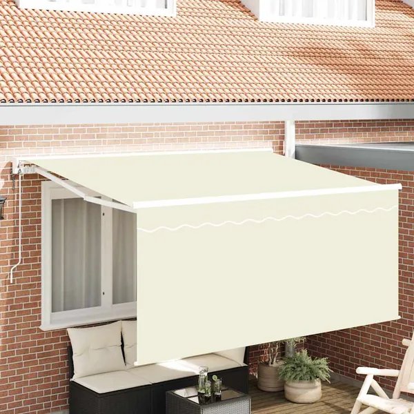 Auvent Rétractable Crème 300 x 200 cm Polyester et Aluminium