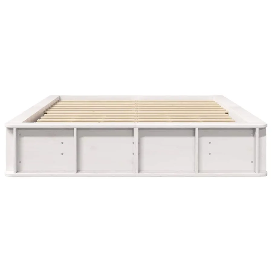 Cadre de lit Blanc 120 x 190 cm Bois de pin massif - 5