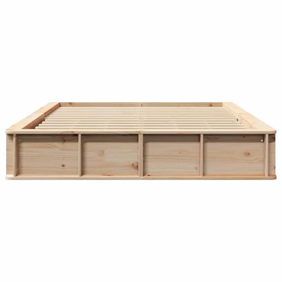 Cadre de lit Marron 160 x 200 cm Bois de pin massif - 5