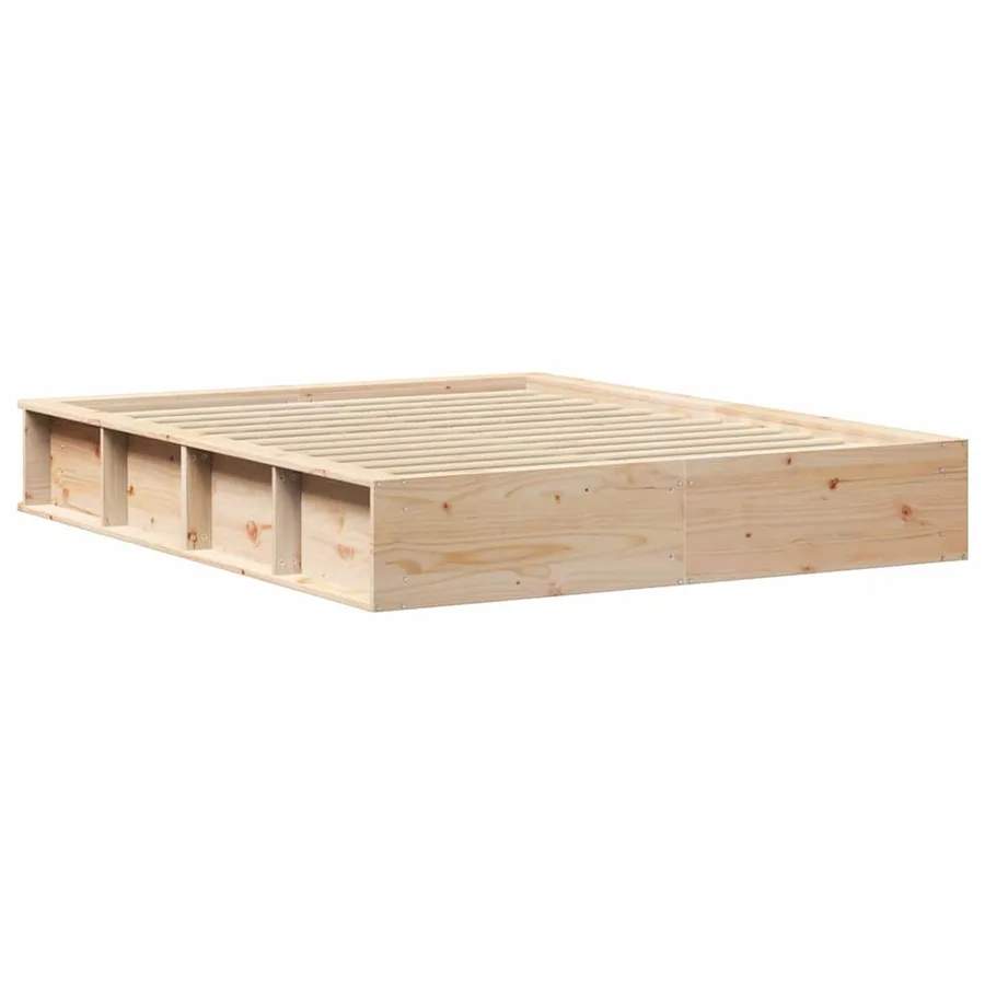 Cadre de lit Marron 160 x 200 cm Bois de pin massif - 7