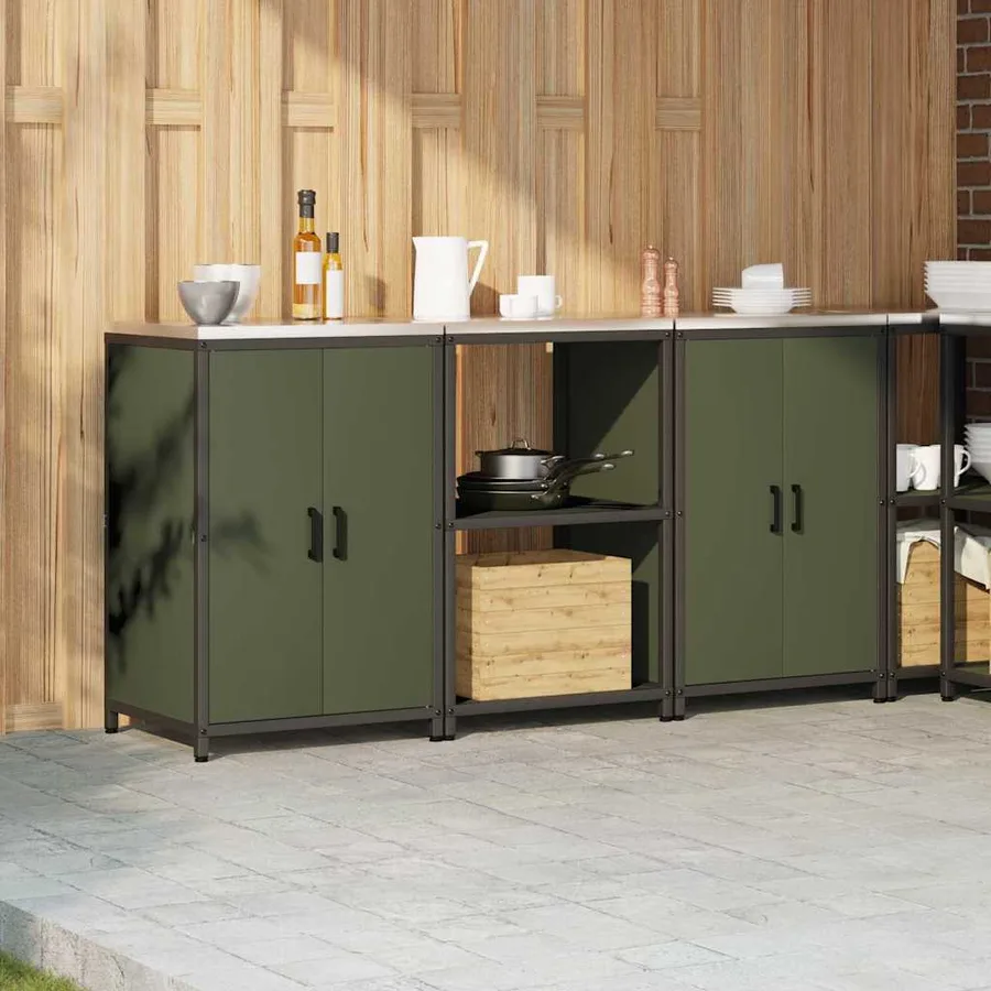Ensemble de rangement cuisine HATTEM 3 pcs Vert olive - 4