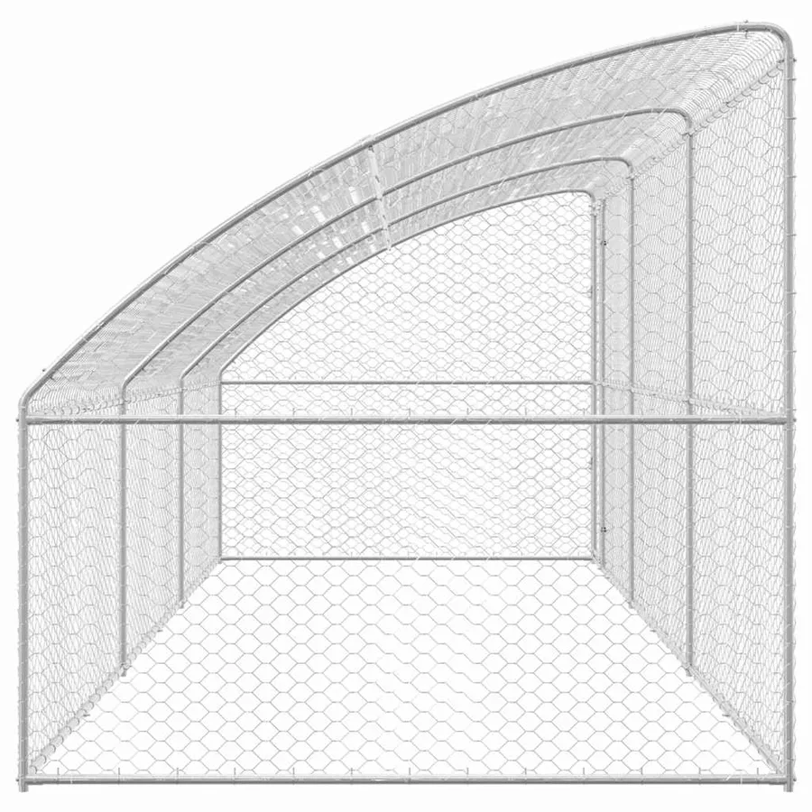Kennel pour Chiens 3 pcs Argenté 6 x 2 x 2 m Acier galvanisé - 5