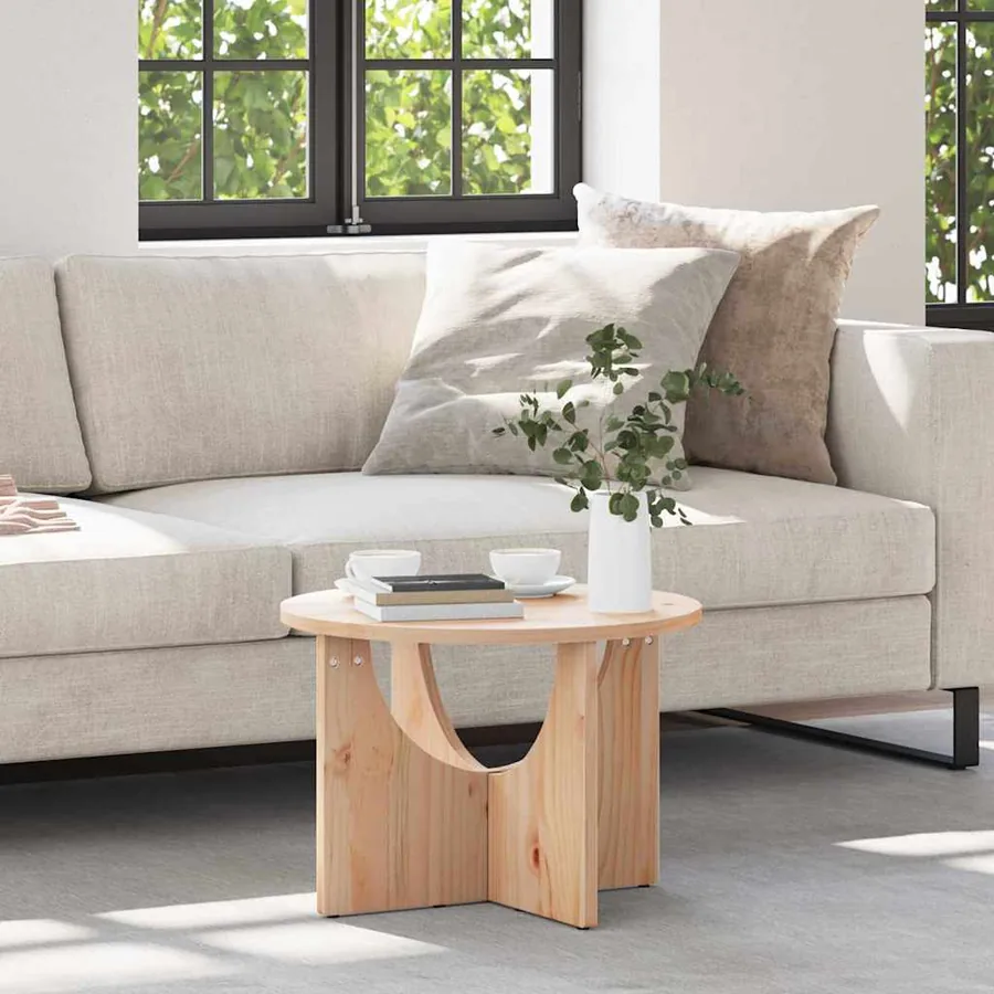 Table basse Naturel 50 x 50 x 35 cm Bois massif en pin