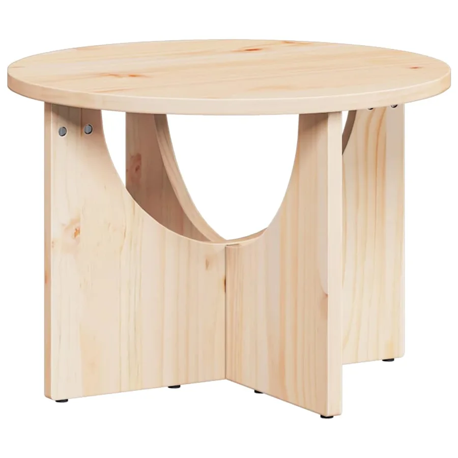 Table basse Naturel 50 x 50 x 35 cm Bois massif en pin - 2
