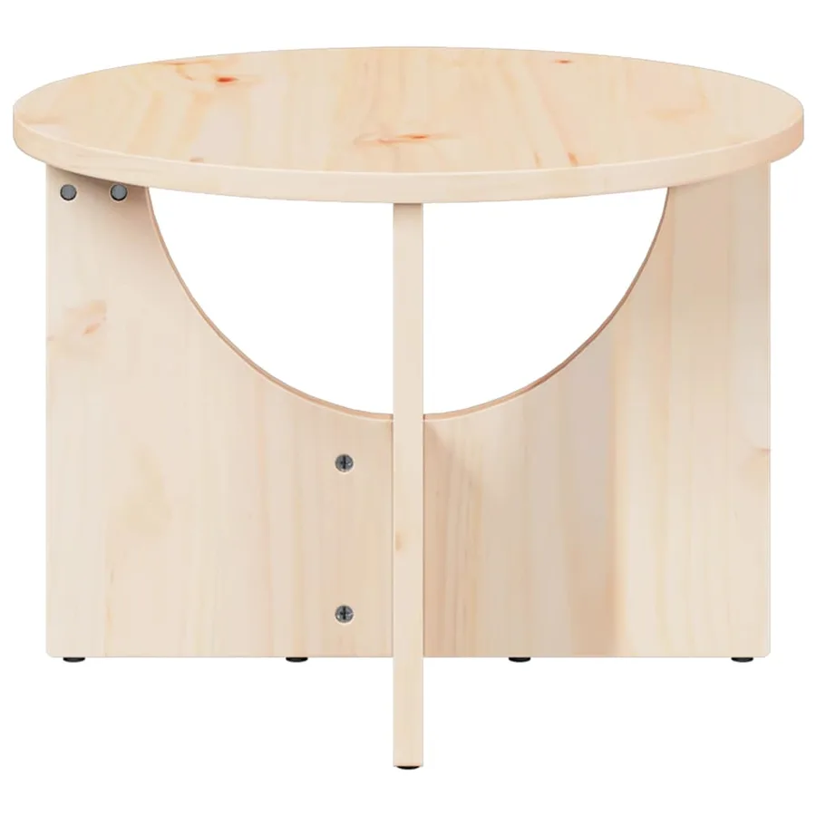 Table basse Naturel 50 x 50 x 35 cm Bois massif en pin - 7