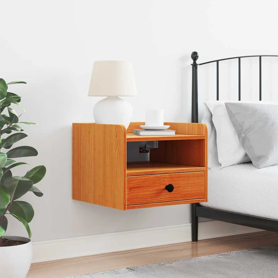 Table de chevet Brun cire 38 x 36 x 29,5 cm Bois massif en pin - 4