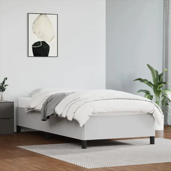 Cadre de lit sans matelas blanc 100x200 cm similicuir