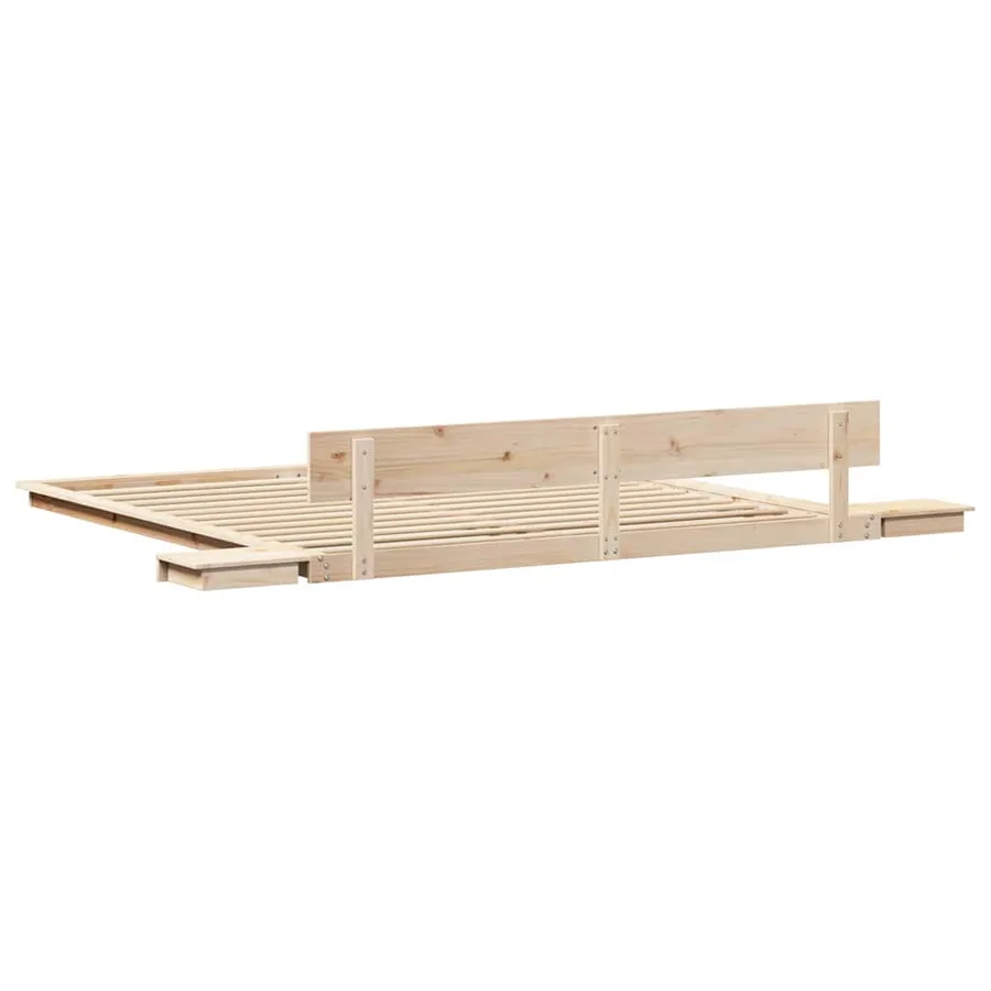 Cadre de lit Marron 200 x 200 cm bois - 7