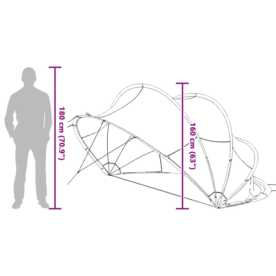 Dôme de piscine 336 x 322 x 160 cm Bleu azure - 18