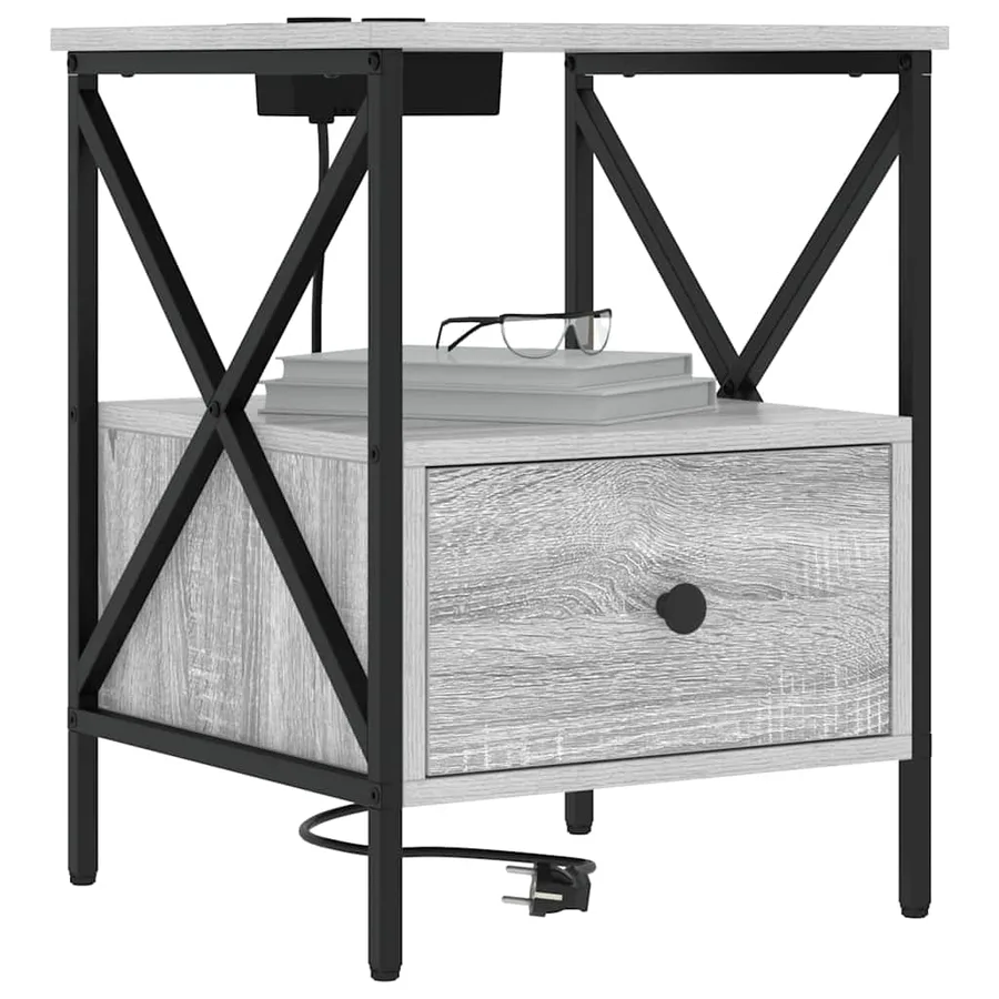 Cabinet de chevet 2 pcs Gris Sonoma 41,5 x 40,5 x 55 cm - 3