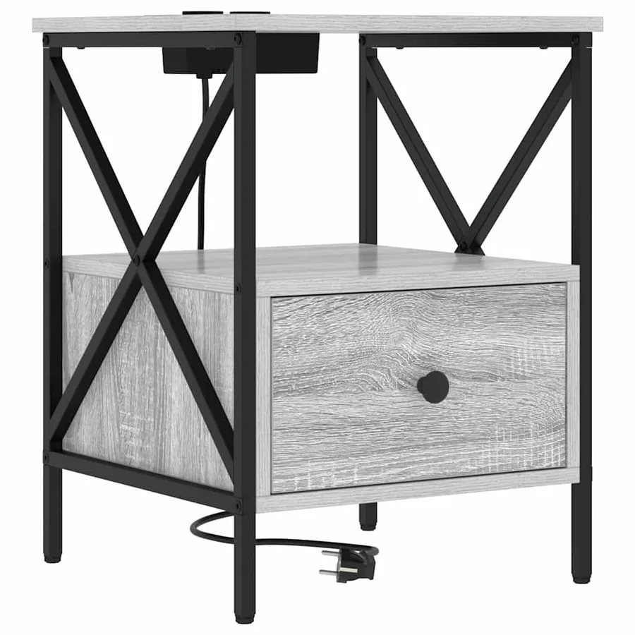 Cabinet de chevet 2 pcs Gris Sonoma 41,5 x 40,5 x 55 cm - 5