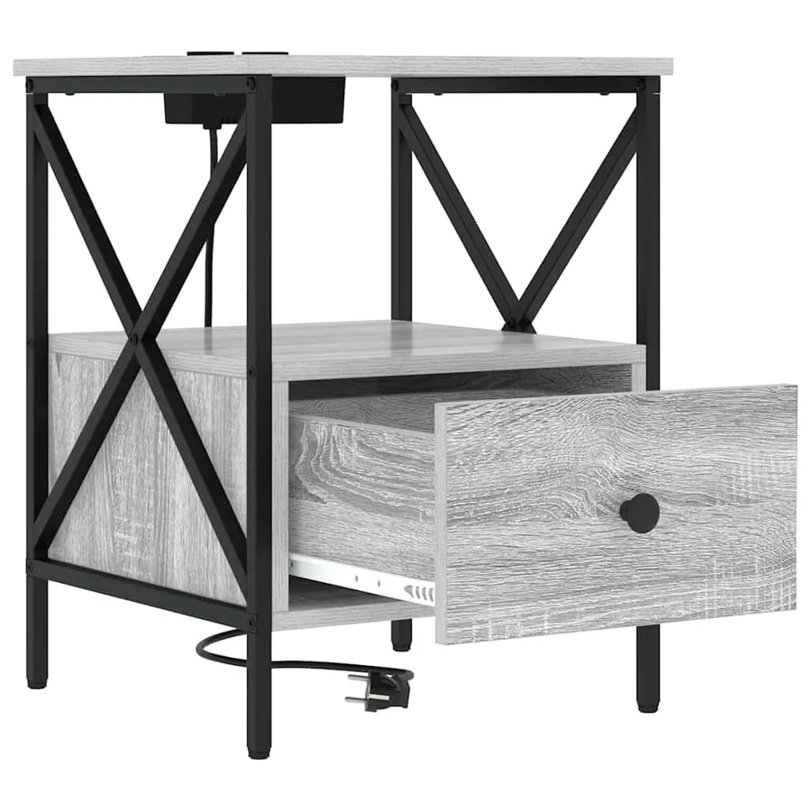Cabinet de chevet 2 pcs Gris Sonoma 41,5 x 40,5 x 55 cm - 6