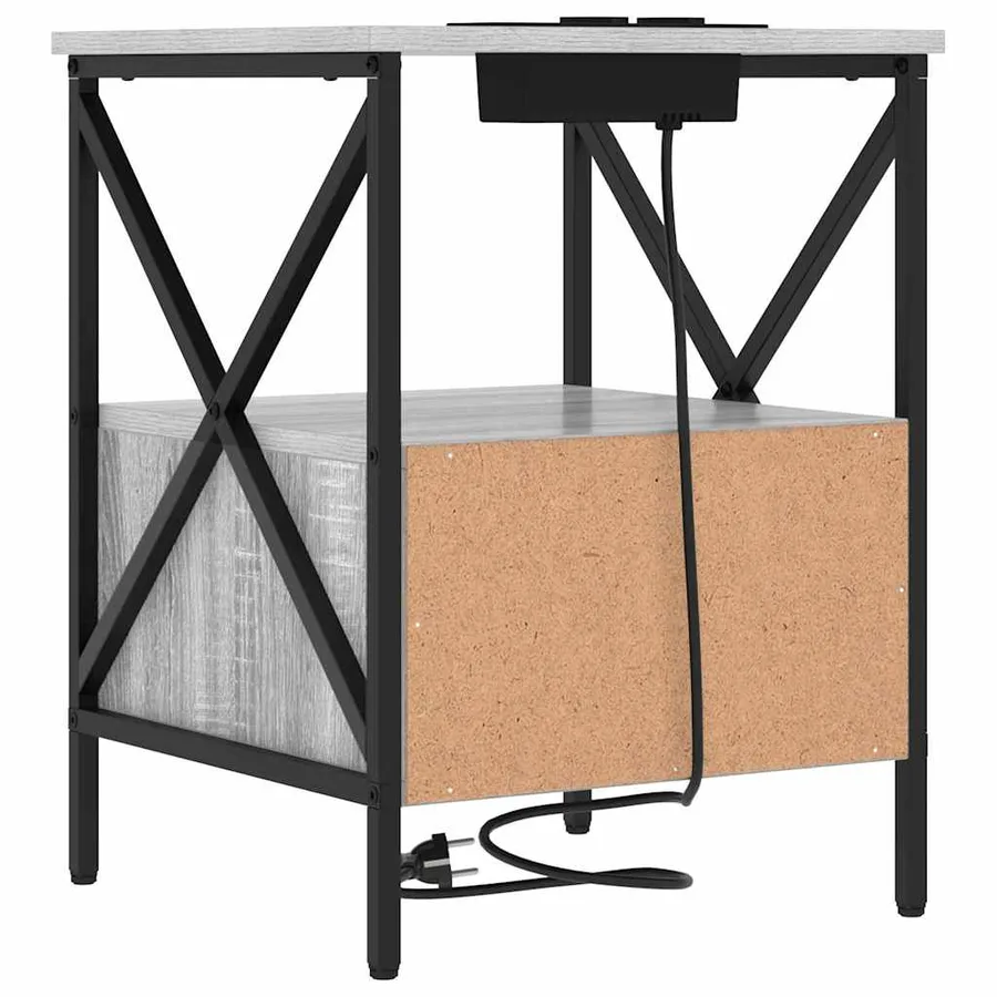 Cabinet de chevet 2 pcs Gris Sonoma 41,5 x 40,5 x 55 cm - 9