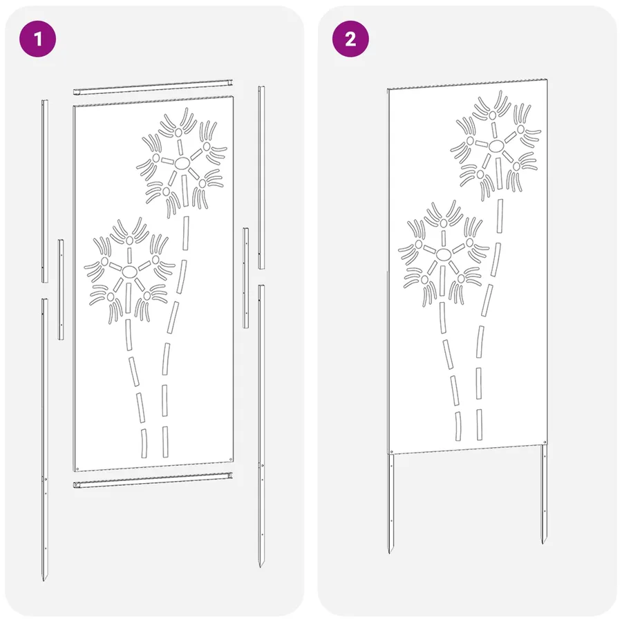 Écran de confidentialité de jardin Fretwork Rouillé 50 x 140 cm - 15