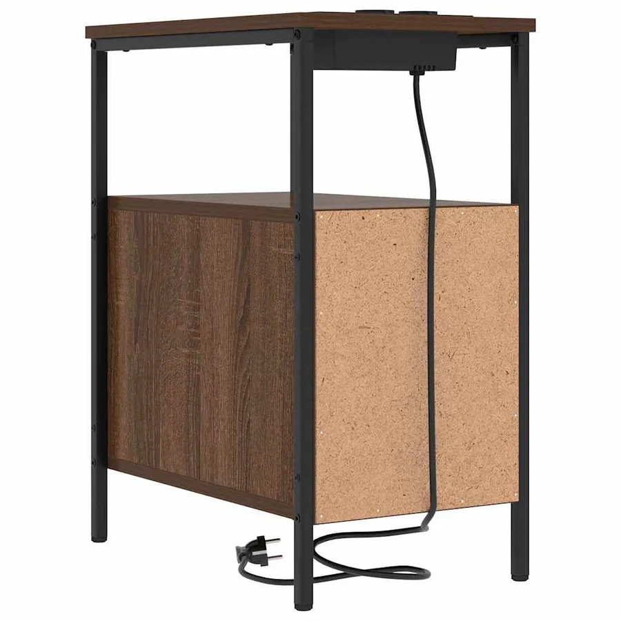 Cabinet de chevet avec tiroir 2 pcs Chêne brun 30 x 48 x 61 cm - 9