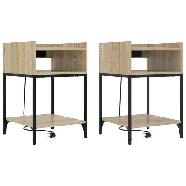 Cabinet de chevet 2 pcs Chêne Sonoma 40 x 40 x 61 cm