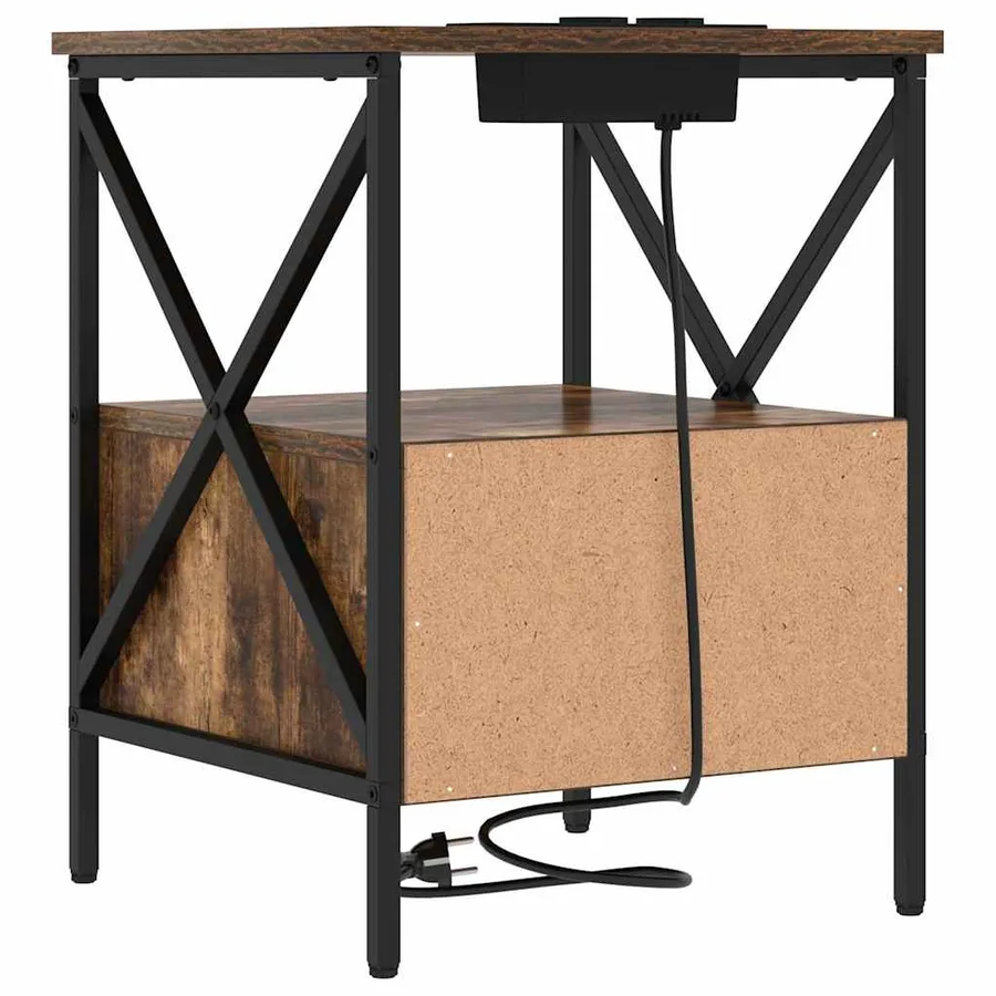 Cabinet de chevet 2 pcs Chêne fumé 41,5 x 40,5 x 55 cm - 9