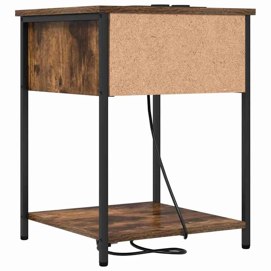 Cabinet de chevet avec tiroir 2 pcs Chêne fumé 42 x 41 x 56 cm - 9