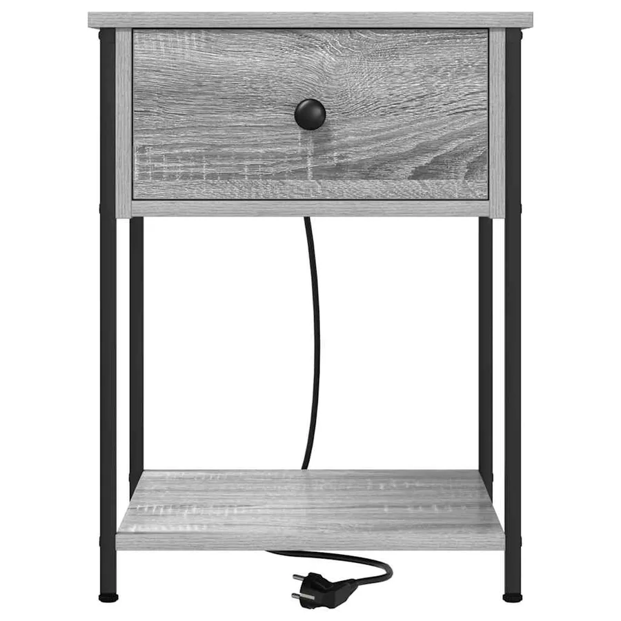 Cabinet de chevet avec tiroir 2 pcs Gris Sonoma 42 x 41 x 56 cm - 7