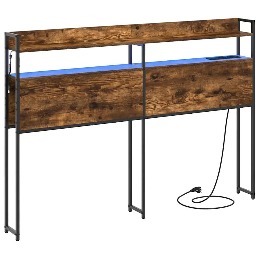 Tête de lit de rangement Chêne fumé Bois d'ingénierie - 2