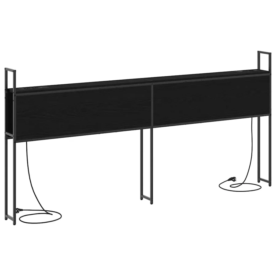 Headboard de Rangement avec Station de Charge Chêne noir - 7