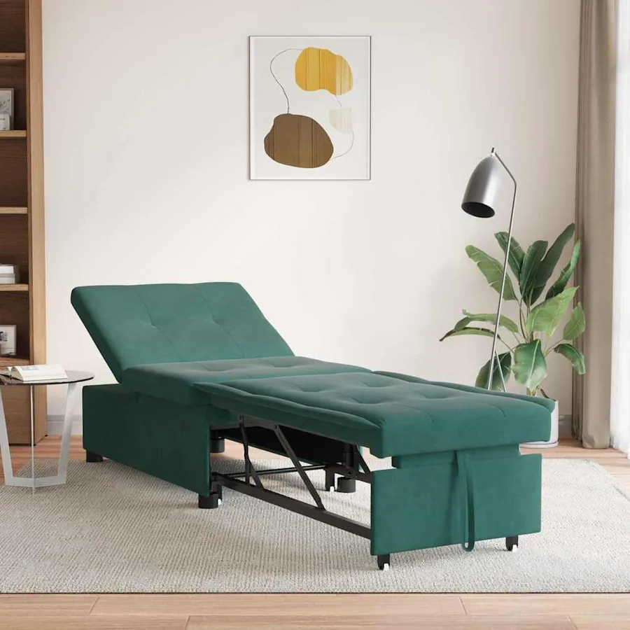 Canapé-Lit Vert foncé 194 x 67 x 82 cm Velours