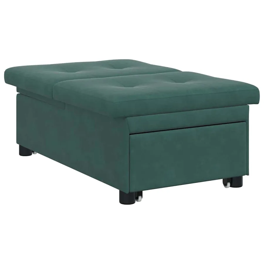 Canapé-Lit Vert foncé 194 x 67 x 82 cm Velours - 4