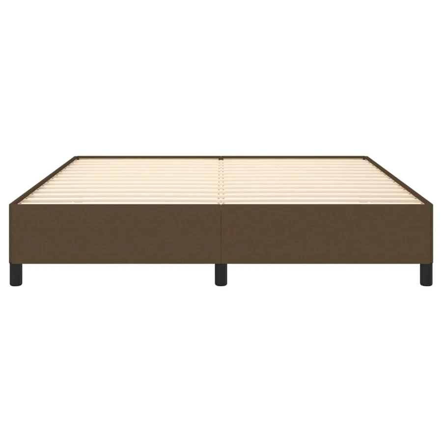 Cadre de lit sans matelas marron foncé 160x200 cm tissu - 5