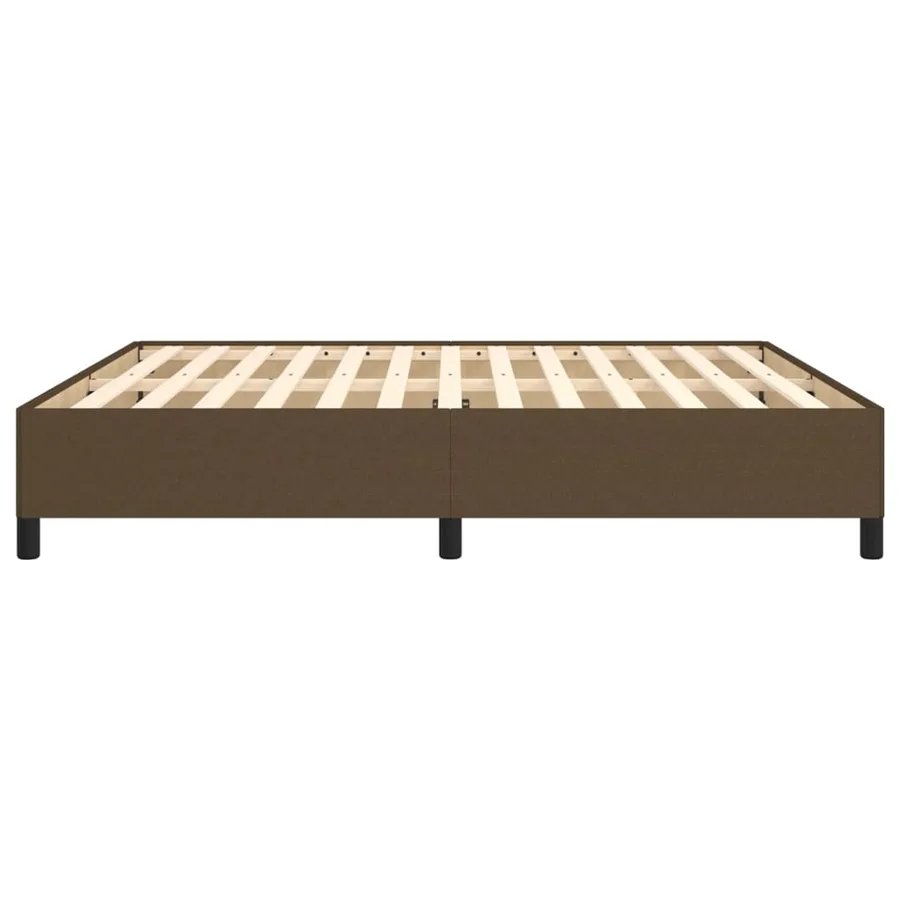Cadre de lit sans matelas marron foncé 160x200 cm tissu - 6
