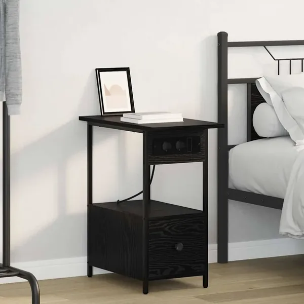 Cabinet de chevet Chêne noir 60 x 30 x 61 cm Bois d'ingénierie