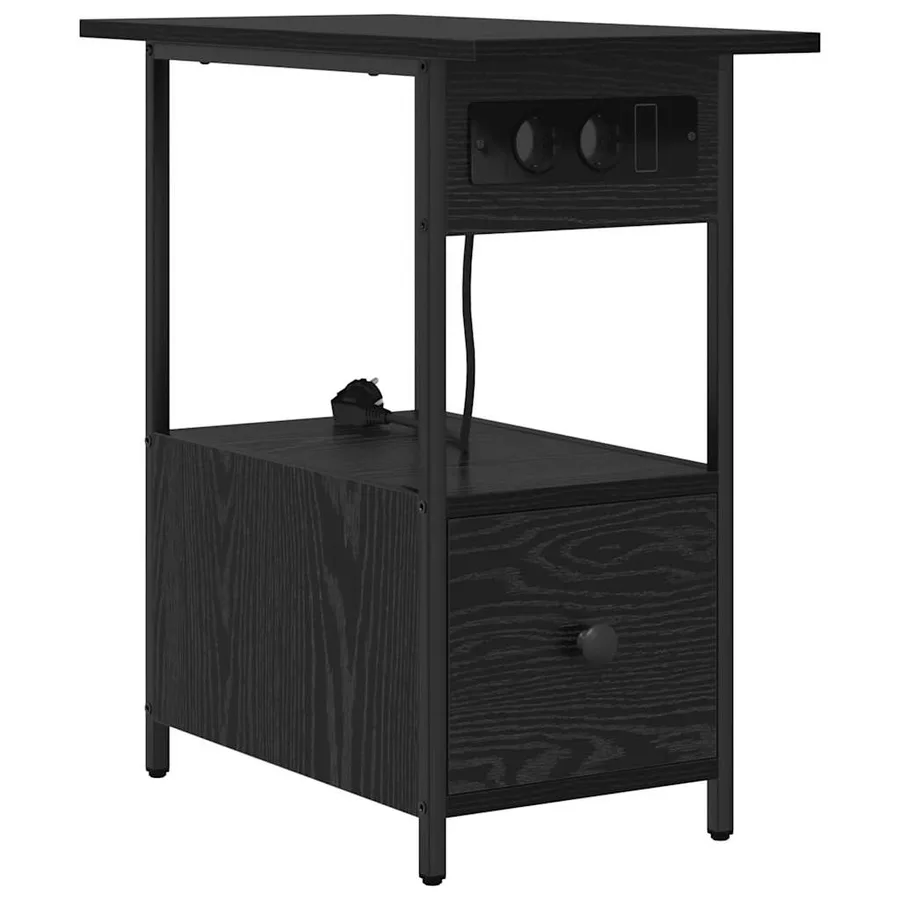 Cabinet de chevet Chêne noir 60 x 30 x 61 cm Bois d'ingénierie - 2