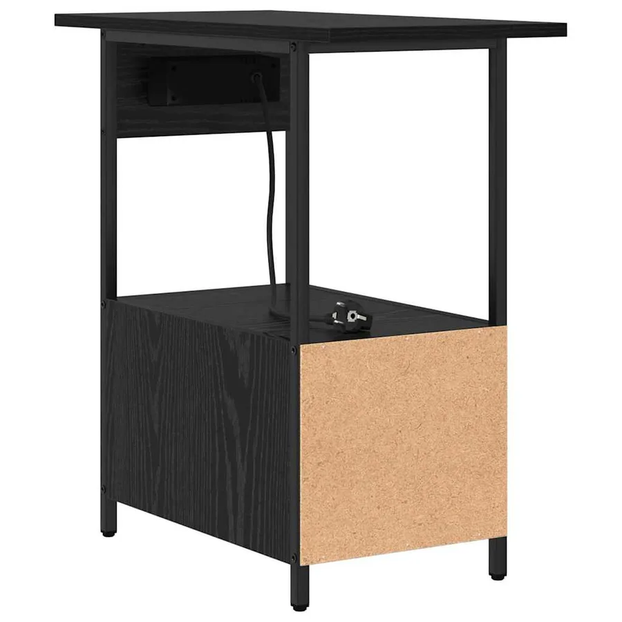 Cabinet de chevet Chêne noir 60 x 30 x 61 cm Bois d'ingénierie - 9
