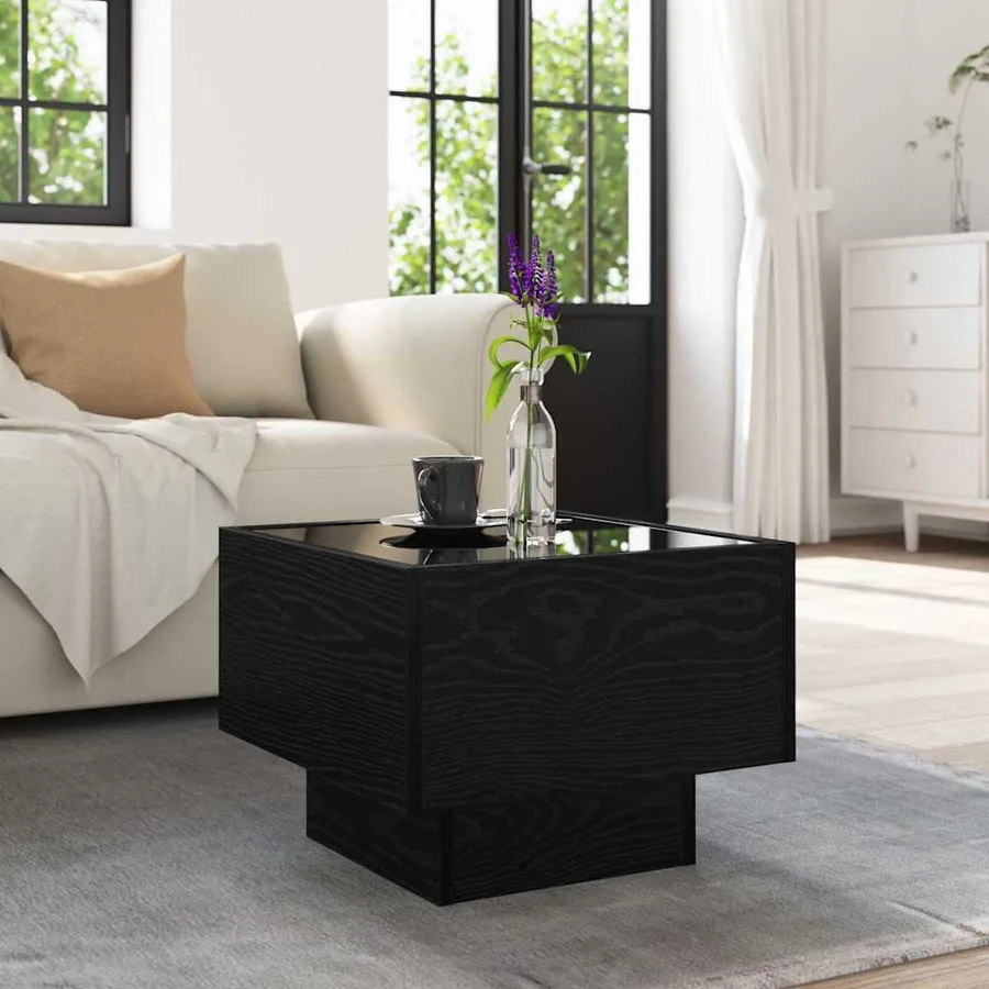 Table basse Chêne noir 40 x 40 x 30 cm Bois d'ingénierie - 5